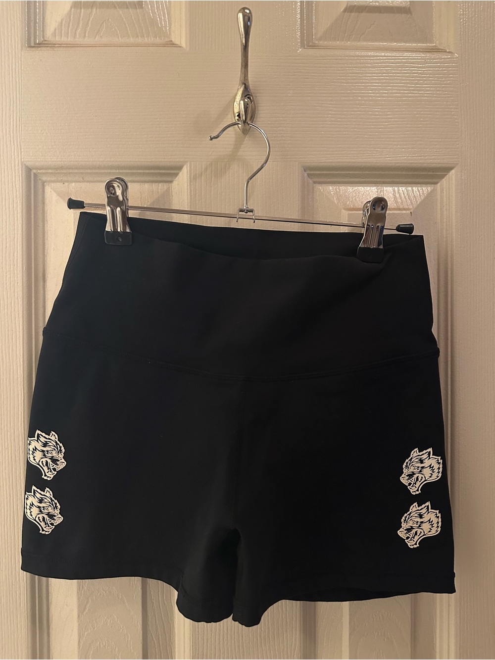Darc Sport Black Athletic Shorts with White Wolf Graphics